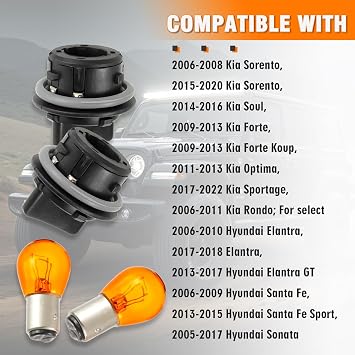 92166-3K000 Front Turn Signal Lamp Socket with Bulb