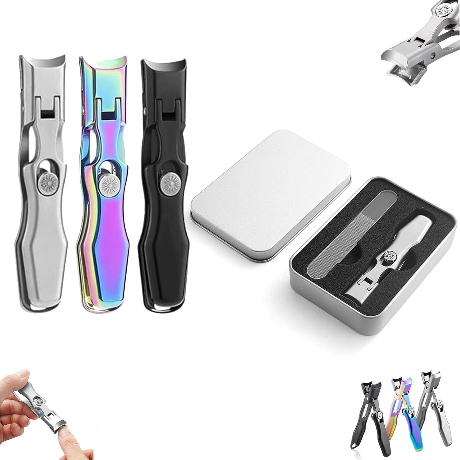 Ultra Sharp Stainless Steel Nail Clippers, Comfort Clip Nail Clipper, Portable Sturdy Fingernail and Toenail Clipper Cutters