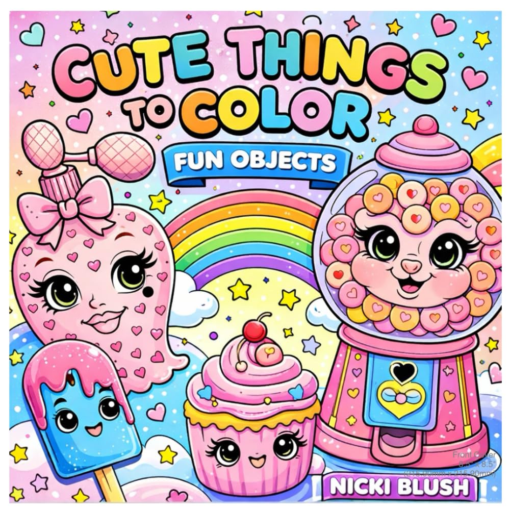 Cute Things To Color: Fun, Easy, Relaxing Coloring Pages of Sweet Treats, Adorable Everyday Kawaii Objects