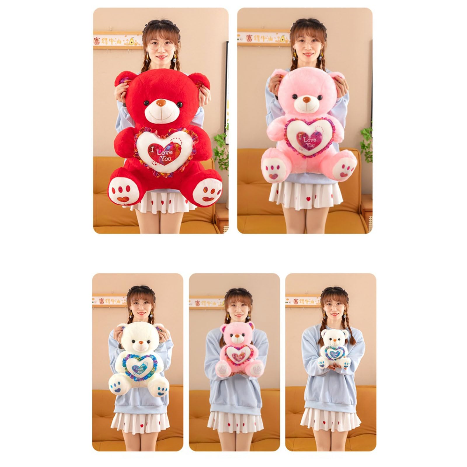 Hübscher Plüschbär, Kuscheltier, Spielzeug Ausdruck von Liebe und süßen Überraschungen, Geschenke für Paare, emotionaler Bär