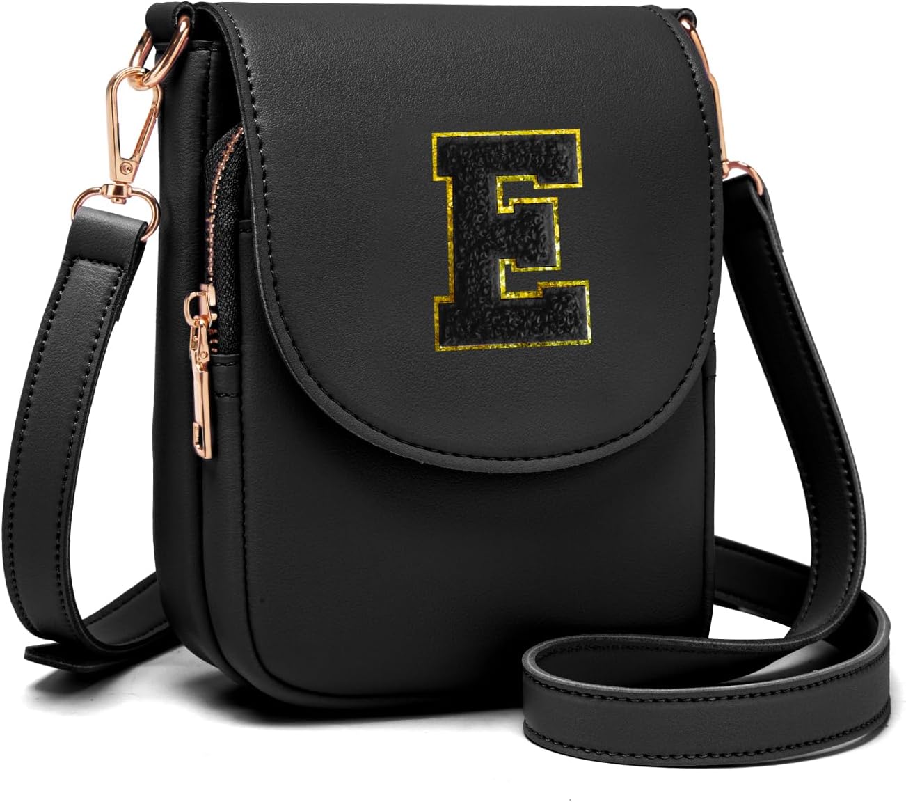 Viverte Crossbody Purse for Teen Girls Small Initial Cell Phone Toddler Purse Leather Triple Compartment Crossbody Bags