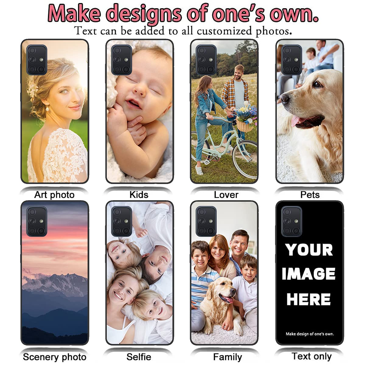 Styletify Customized Photo Case For Galaxy S10, Personalized Picture Case Shockproof Silicone Case Soft Candy Custom Phone Case Father's Day Birthday Gift Protective Phone Cover Black - View #3