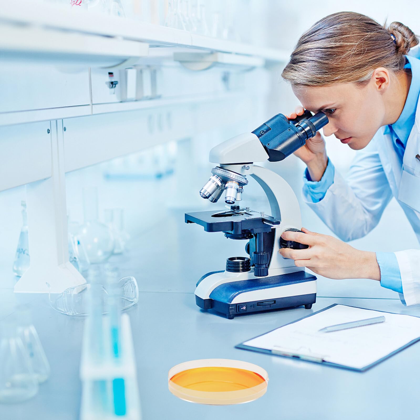 10 piezas Placas de Petri con Agar Cultivo Microbiano Prellenado de Unidades para Experimentos Científicos Escolares Compacto y Fácil Almacenamiento