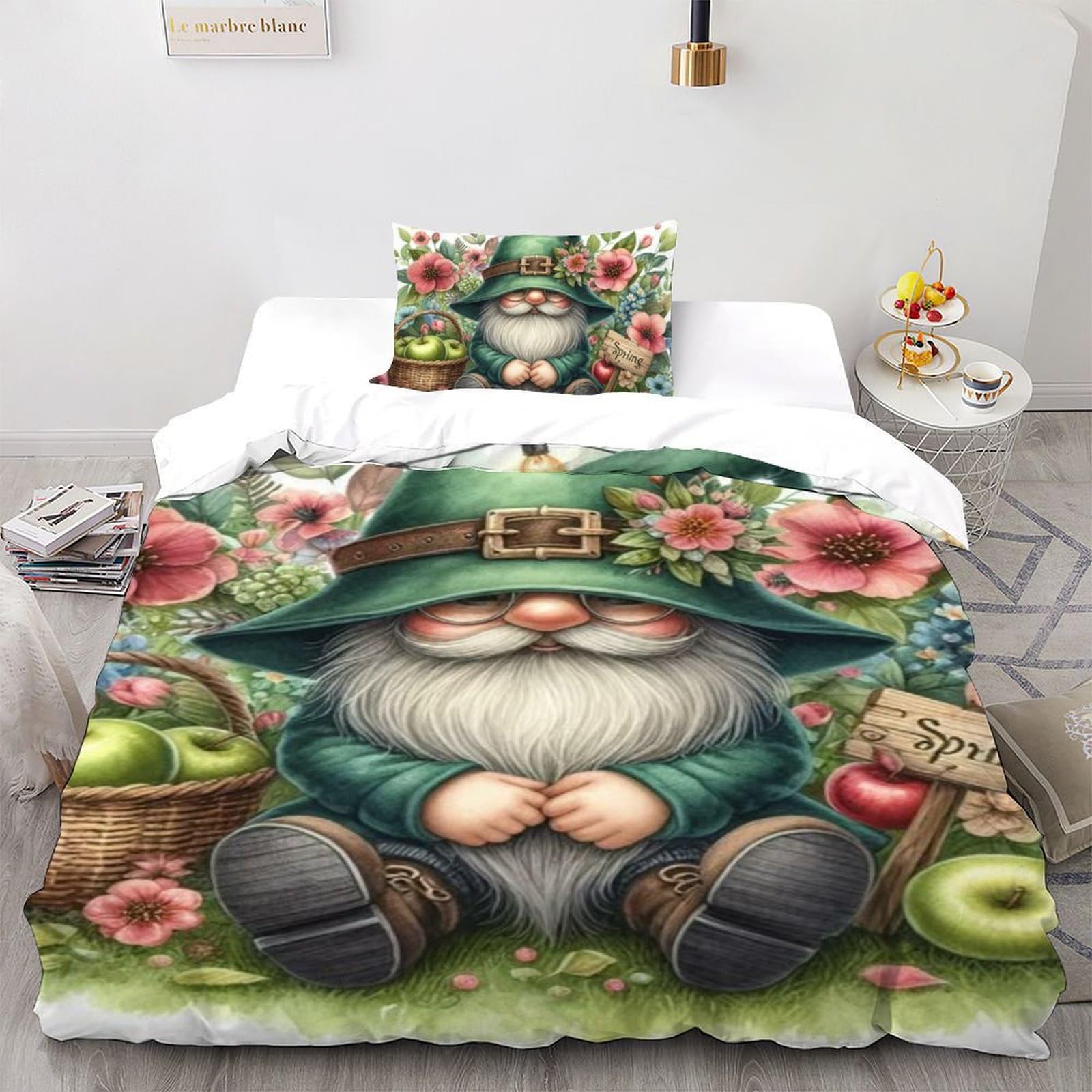 Housse de couette dessin animé magie imprimé 3D ultra douce en microfibre 135x200cm