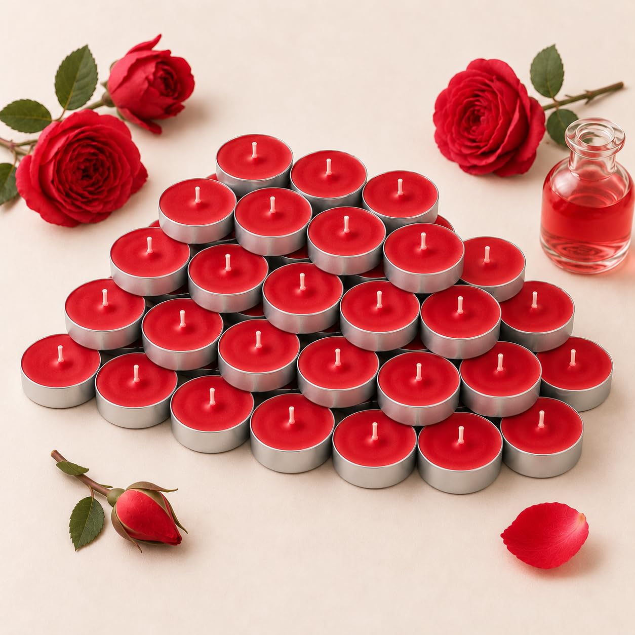 Tea Rose Scented Tealights - 50 Pack -1