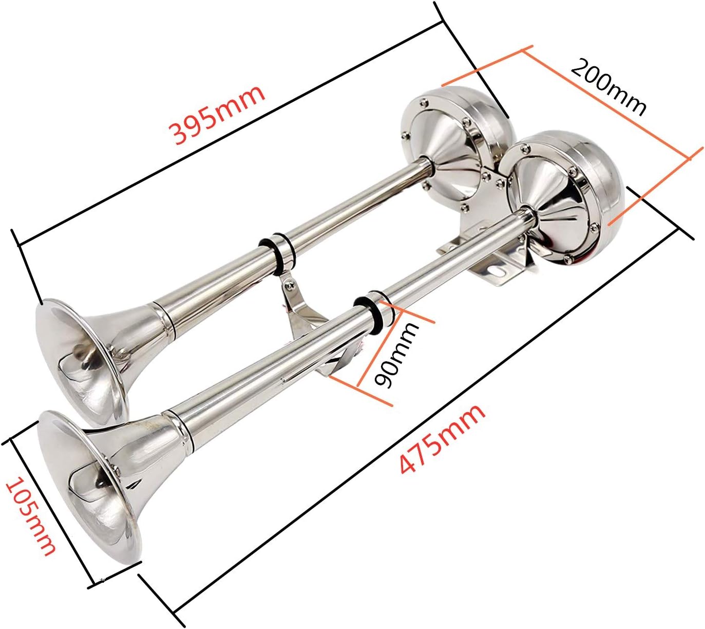 Bеѕt Prоmо Viping Horn electric horn car horn 150DB bugle ship horn electric car marine stainless steel 304 speaker double horn loud speaker for any 24V cargo boats wheel ship trains cars trucks vans etc Hоttеѕt Sаlеѕ Viping Horn electric horn car horn 150DB bugle ship horn electric car marine stainless steel 304 speaker double horn loud speaker for any 24V cargo boats wheel ship trains cars trucks vans etc