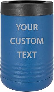 Custom Personalized Stainless Steel Engraved Insulated Beverage Holder Can Cooler (Blue)