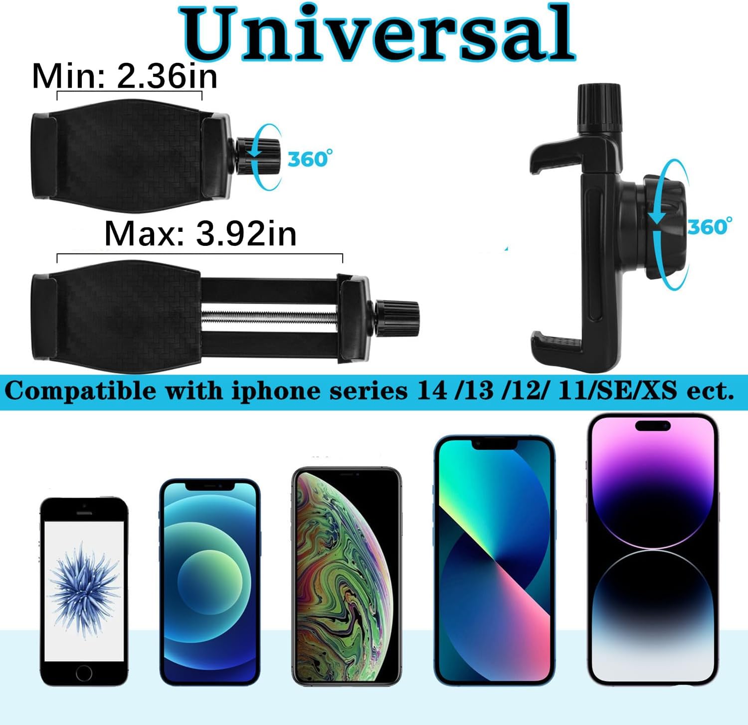 Gym Magnetic Phone Holder for Video Recording, 360° Adjustable Gym Phone Magnet Mount Attaches to Metal Surfaces, for 3.5-7.5" Smartphones - Image 2
