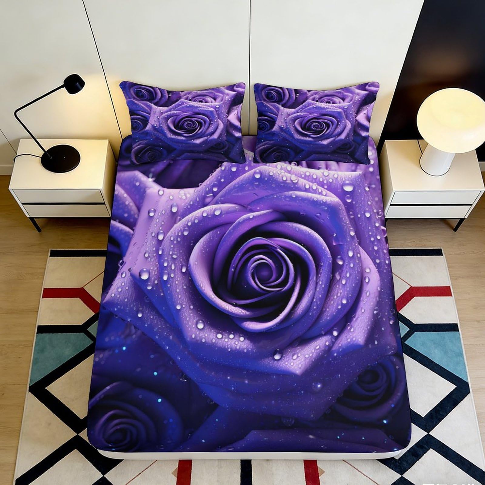 3D Printed Skull Moth Fitted Sheet Microfiber Deep Pocket Non-Slip Bedroom Skull Moth Mattress Fitted Cover for Adult 120x200x25cm