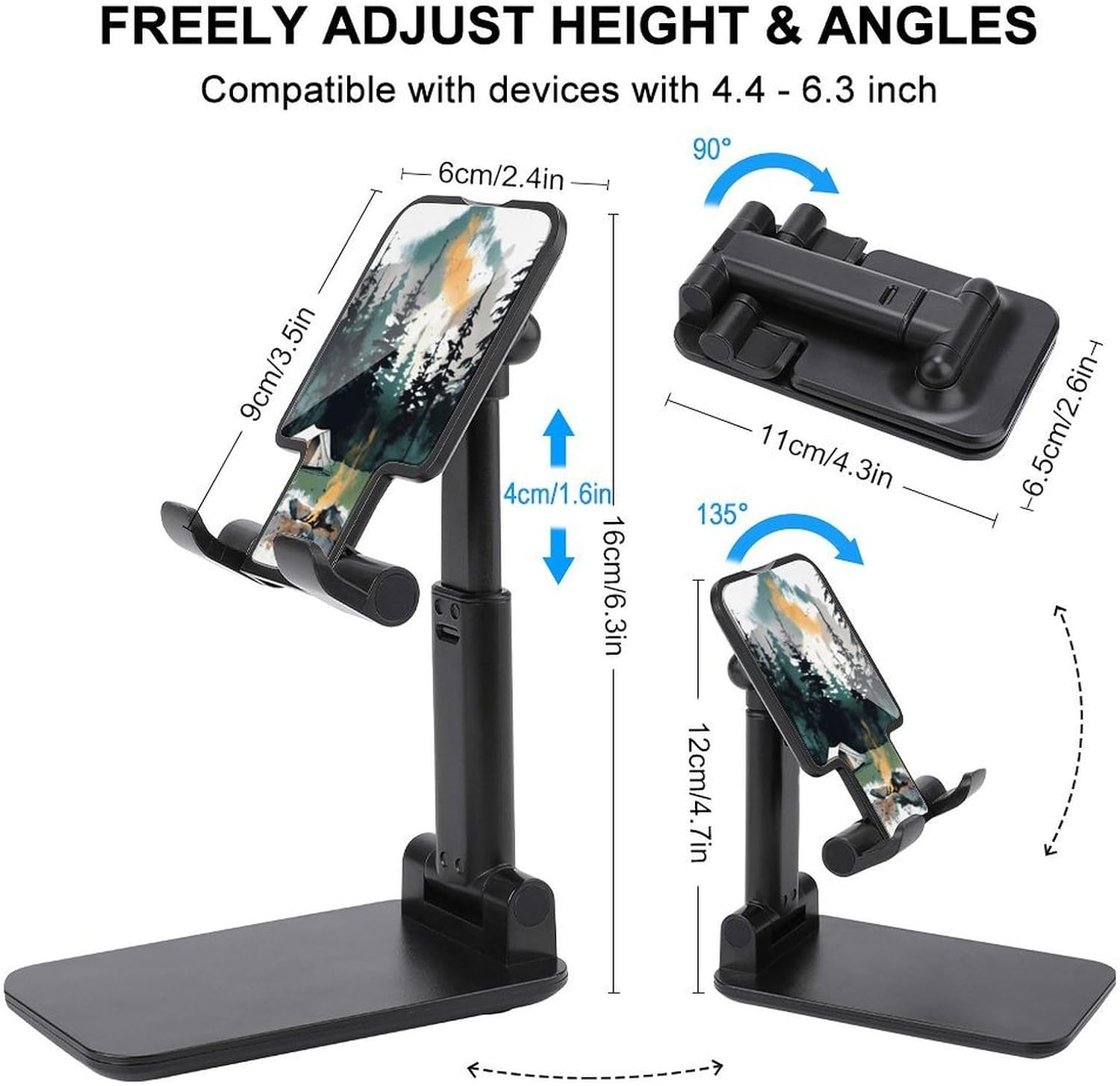 Wilderness Nature Camping Folding Cell Phone Stand, Portable Phone Holder image 2