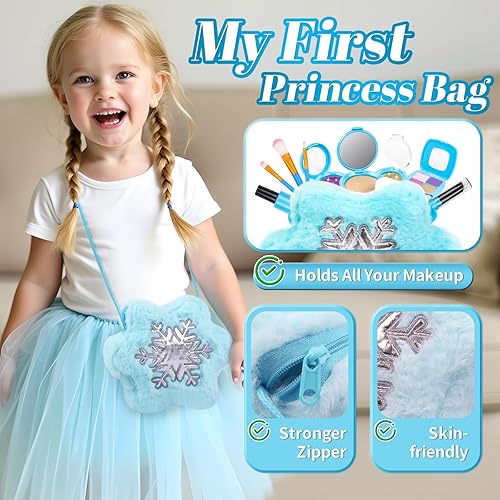 Miniatura 4 de Kit de maquillaje de simulación para niños pequeños de 3 a 5 años, juego de maquillaje para niñas de 3 a 4 a 6 años, juguetes de maquillaje falsos