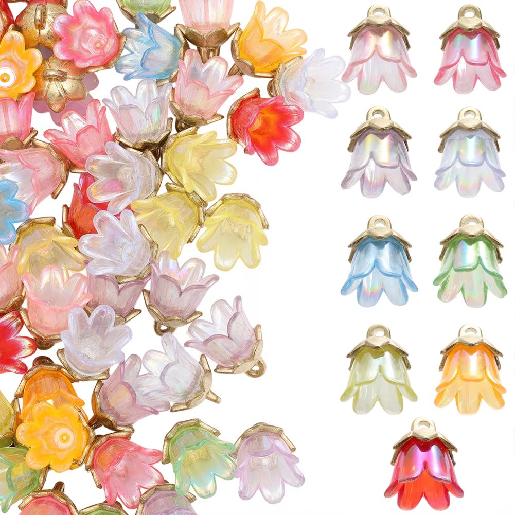 Breloques Florales de Lys Légères et Dorées pour Création Facile de Bijoux DIY