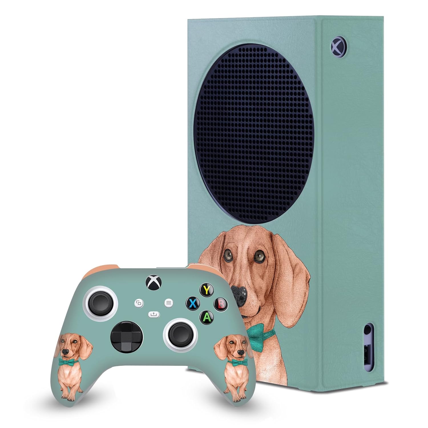 Head Case Designs Officially Licensed Barruf Dachshund, The Wiener Art Mix Game Console Wrap and Game Controller Skin Bundle Compatible With Xbox Series S Console & Controller Bundle