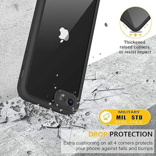 Miniatura 4 de Miracase Funda para iPhone SE 2020iPhone 8 con protector de pantalla de vidrio integrado, carcasa protectora transparente resistente de cuerpo