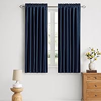 Vista 37 de Cortinas dorado oscuro de 108" para sala de estar, cortinas opacas de terciopelo con bolsillo para barra, para ventana, tratamiento de semi