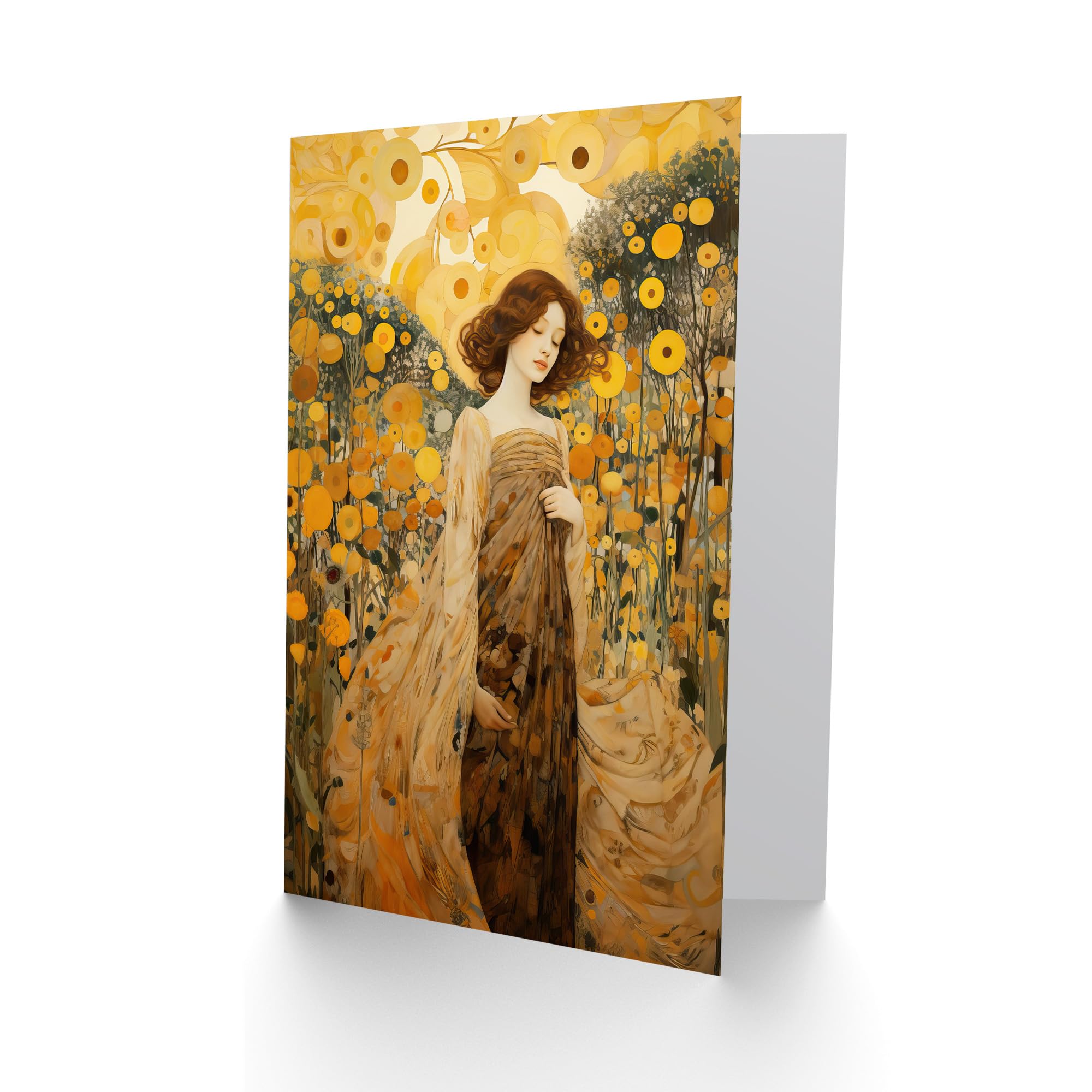Klimt-inspirierte Grußkarte 'Asleep' Von Artery8 – Leere Innenseite, Luxus-Papier, 17,5 X 12,5 Cm – Perfekt Für Mama, Frau Oder Freundin