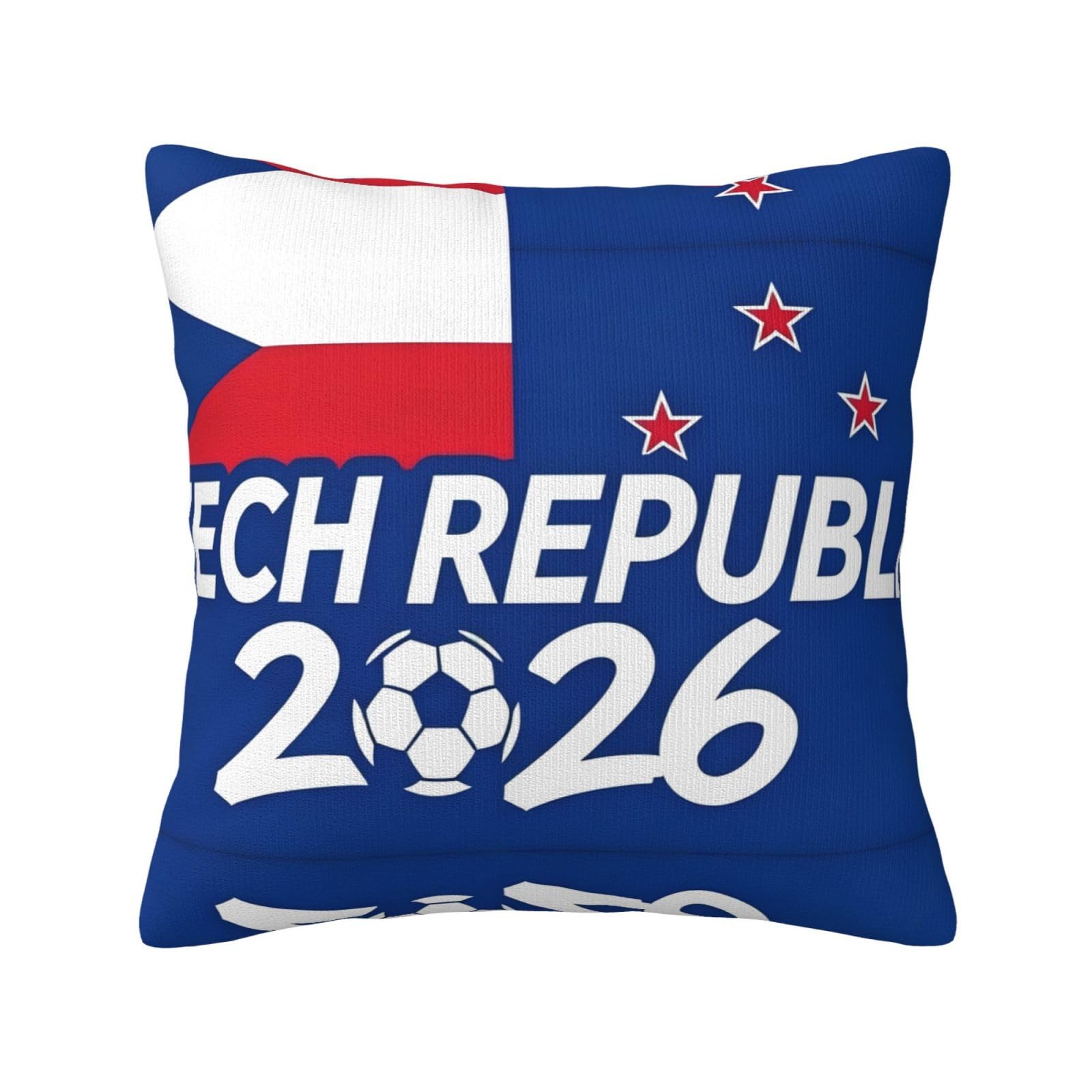 Czech-Republic-Flag Print Decorative Throw Pillow Covers for Sofa, Outdoor and World Cup Celebrations