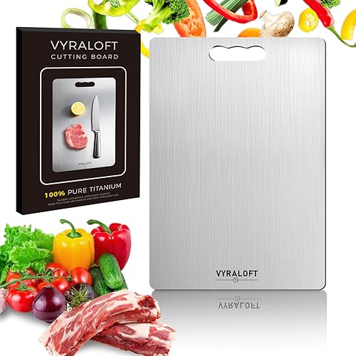 Titanium Cutting Board For Kitchen, 100% Pure Titanium Cutting Boards, Double-sided Food Grade Quality 1 Pack, Easy To Clean And Will Not Absorb Odors, Suitable For Kitchen Or Outdoor(Medium Size)