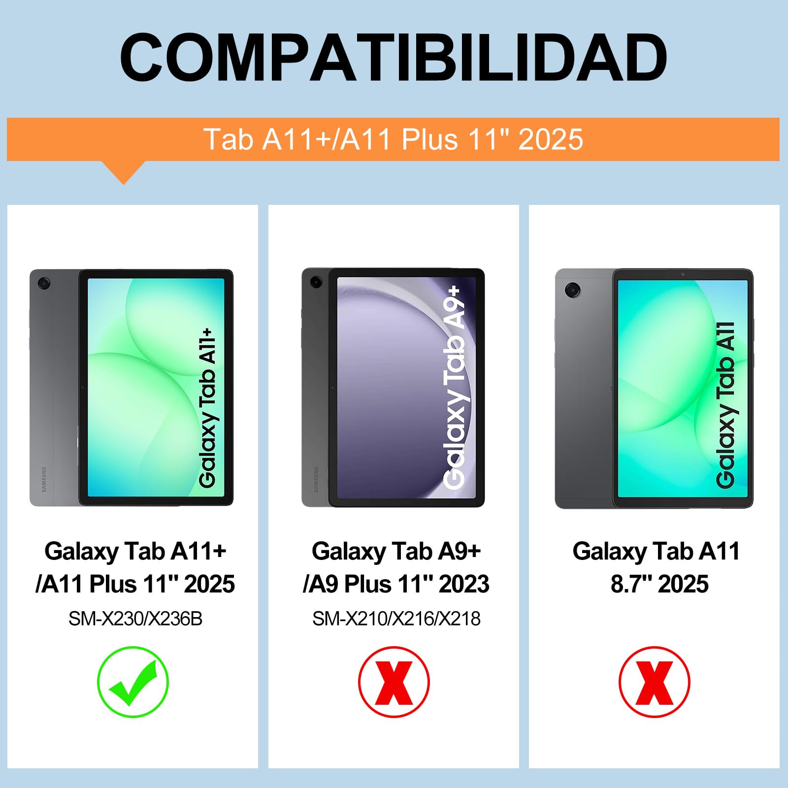 FOGARI Teclado con Touchpad para Samsung Tab A11+/A11 Plus 11" 2025 | Español Ñ Teclado Retroiluminado Magnético Desmontable Bluetooth con Trackpad para Samsung Galaxy Tab A11+ Plus 11", Negro