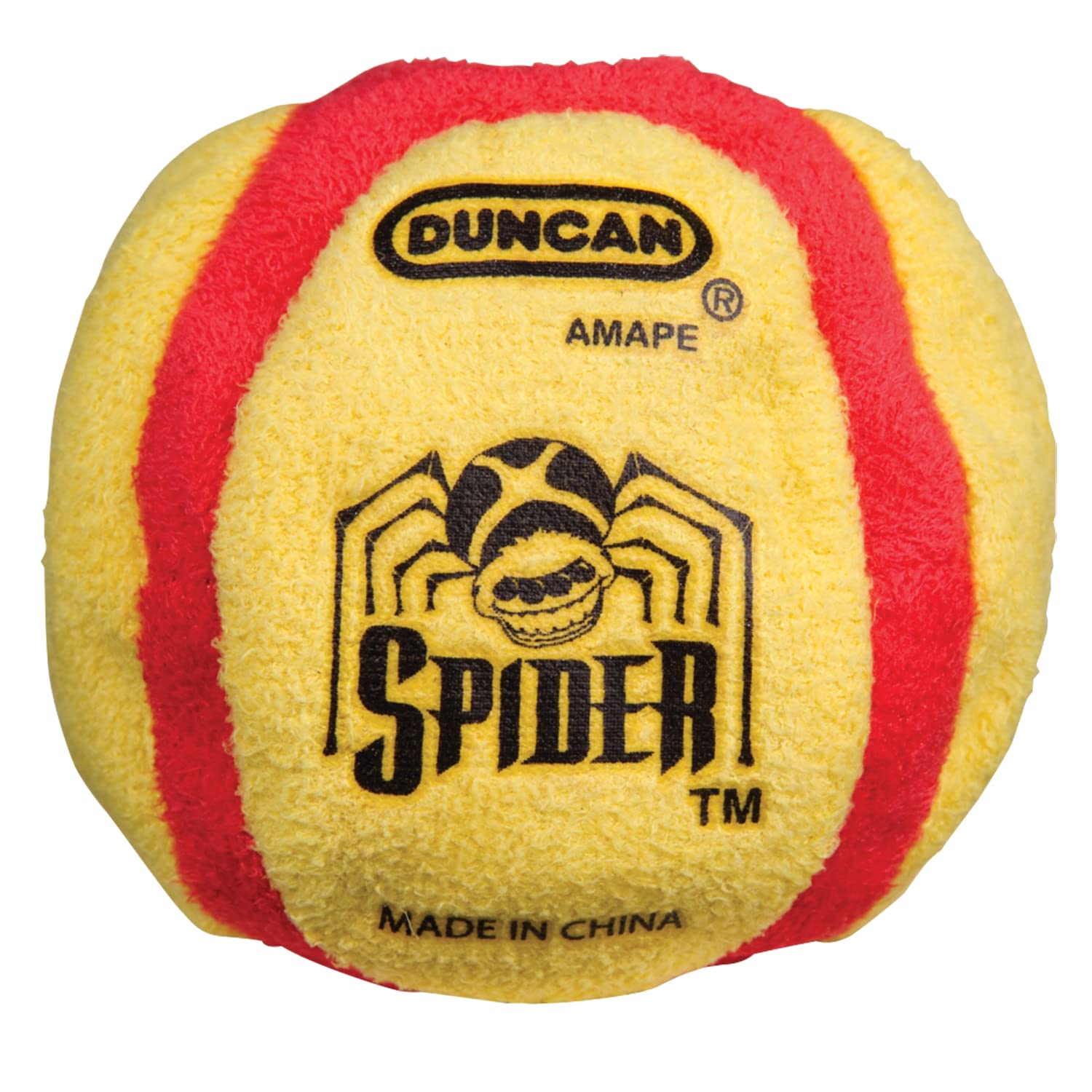 Duncan Toys 3906SA Spider Footbag, Varying Colors [Red/White/Yellow/Green/Blue] - 6 Panel, Sand Filled, Synthetic Leather - Great for Beginners, Freestyle Footbagging