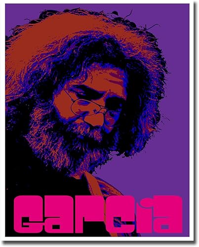 Jerry Garcia Art Gateful Dead - Póster retro con impresión de abanico de rock, decoración de Mancave (20 x 30 pulgadas)