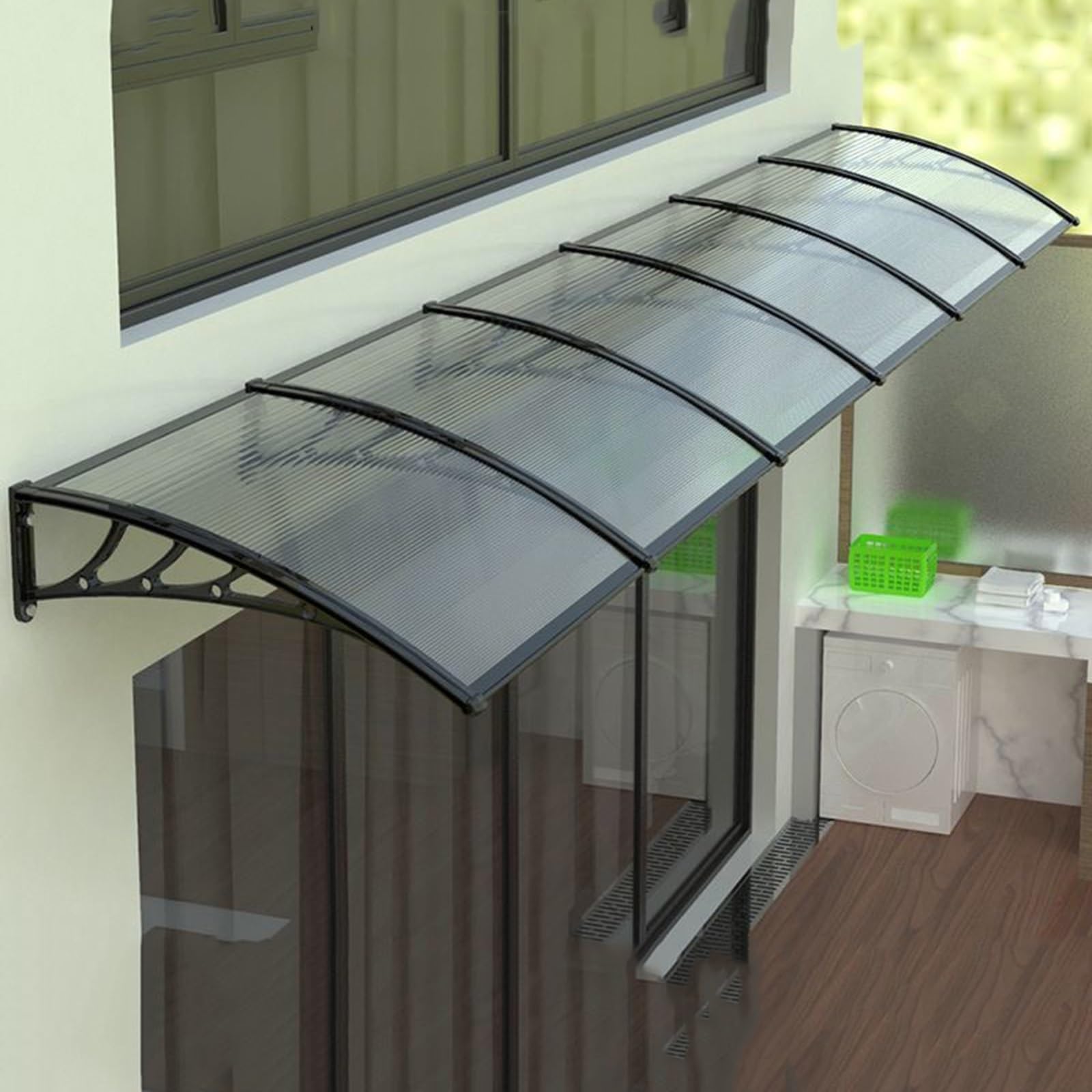 GJMSSMY Polycarbonate Door Canopy Awning Entrance Marquee for Rain Snow & UV Protection Window & Porch Cover Outdoor Shelter (80x150cm/31x59)