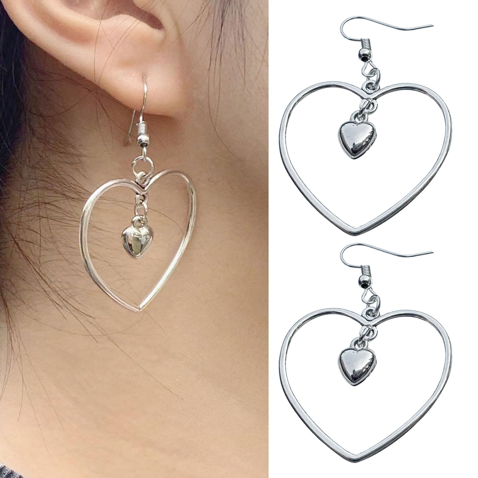YZYDF Exquisite Craftsmanship Earring Fashion Hollow Heart Earring Alloy Material for Girlfriend Mother Sister