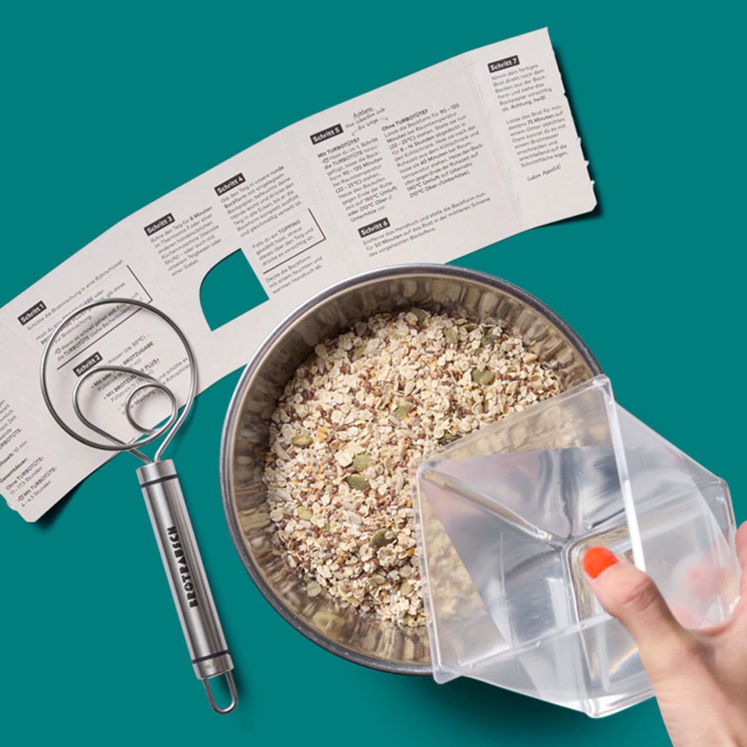 Brotrausch Brotbackmischung Probierpaket (6 x 400g) – inkl. Brotbackform, Teigzugaben & Toppings - natürlich & vegan - mit Vollkorn und Dinkel - Ballaststoff- und Proteinreich