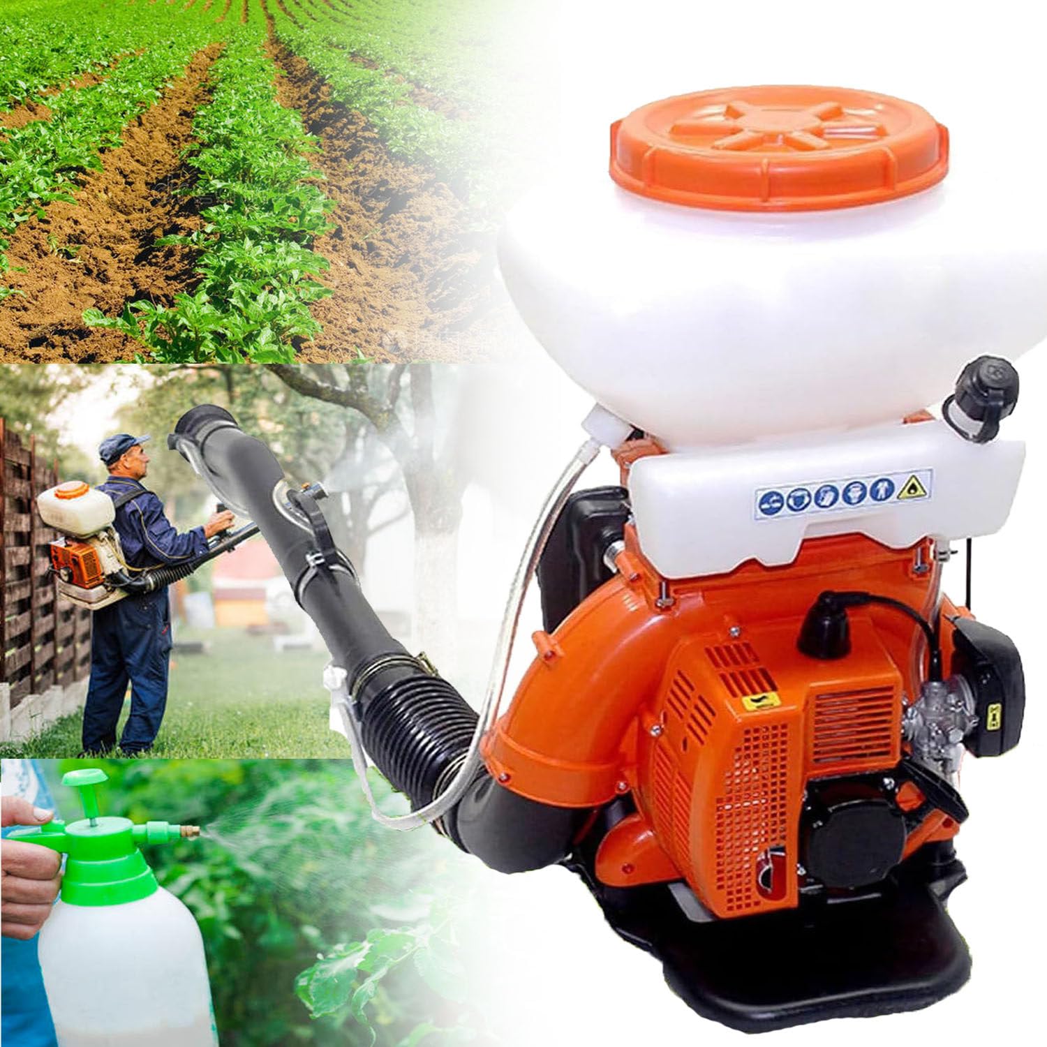 Nebulizzatore agricolo a zaino da serbatoio, 14 l, motore a benzina da 14 l, nebulizzatore per foglie, 7500 giri/min, spruzzatore per nebulizzazione da giardino