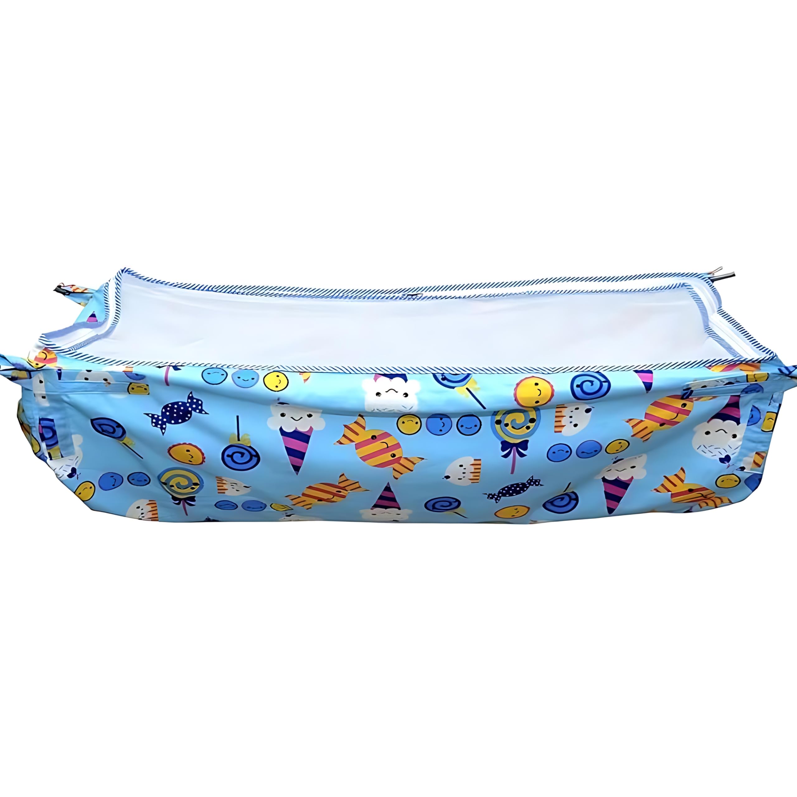 Soft Cloth Swing for New Born Baby with Mosquito Net, Fabrics Cradle/Ghodiyu (Blue)-image-34