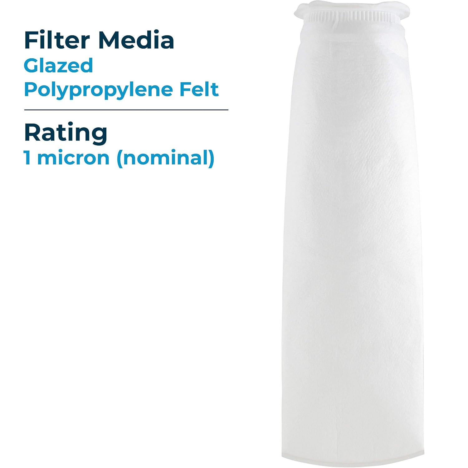 SpiroPure SP-BP-420-1 1 Micron #4 (20") Glazed Polypropylene Felt Liquid Bag Filter BP-420-1 155384-03 (Case of 40)