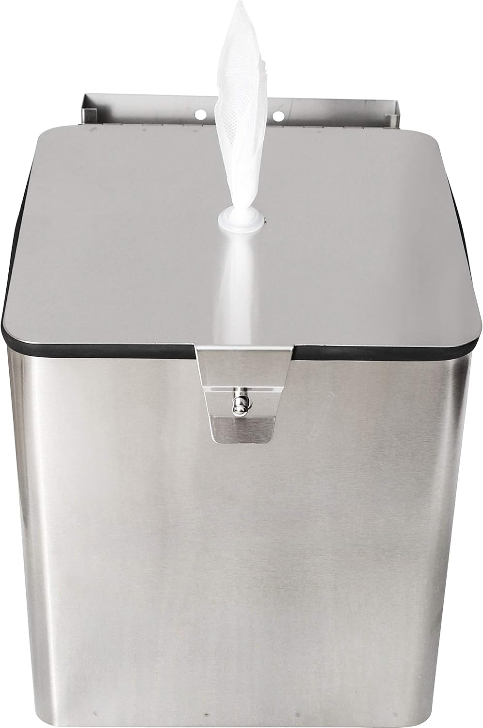 Stainless Steel Wall Mount Wipe Dispenser (Square) - Fits Sanitizing and Disinfecting Wipe Refill Rolls - Perfect for Gyms, Fitness Clubs, Schools, Hotels, Commercial Facilities