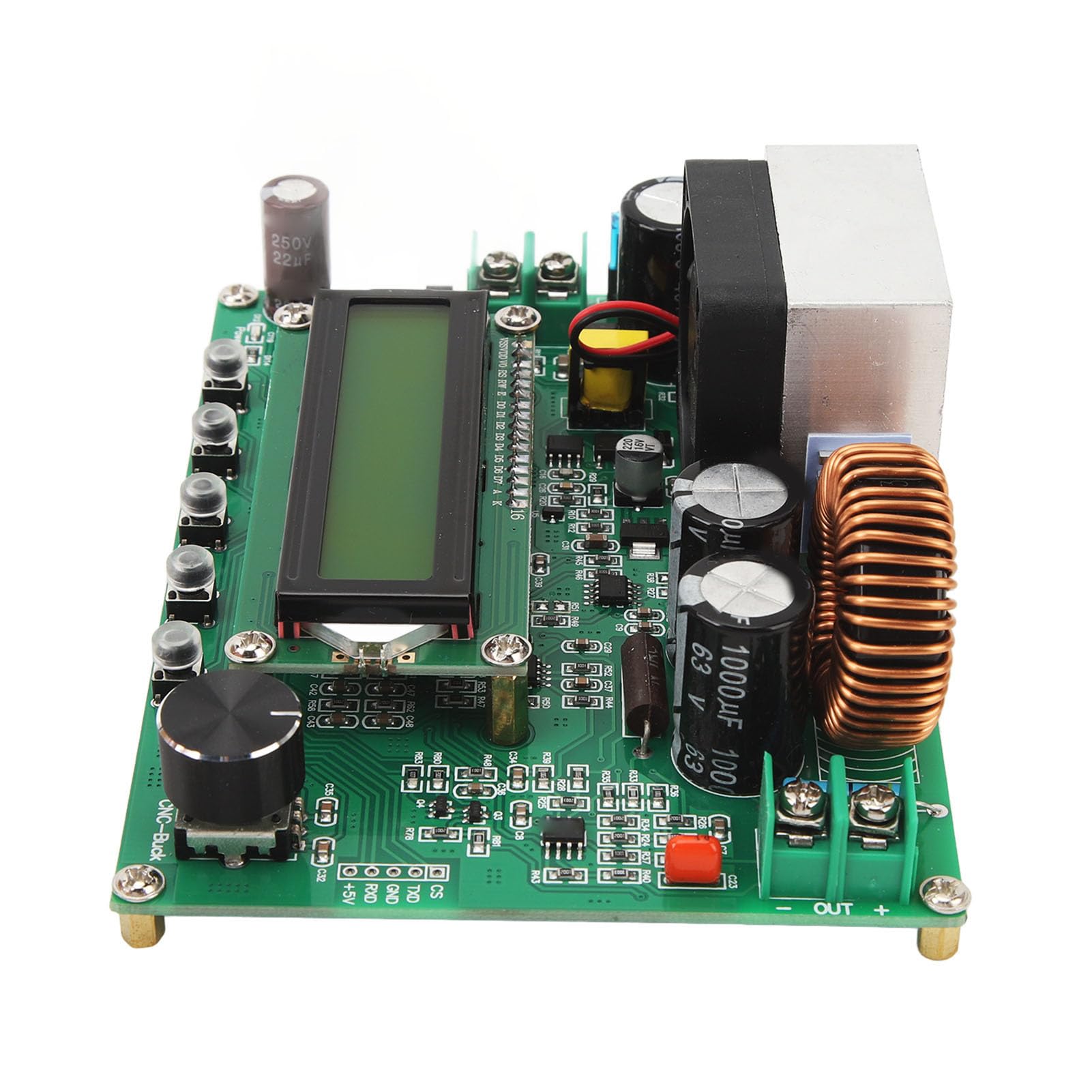 Hyuduo Przetwornica Prądu Stałego, moduł Przetwornicy Napięcia z regulacją Napięcia PCB, z Wyświetlaczem Cyfrowym i Wyjściem Stałoprądowym, do Stosowania w Zasilaczach Elektroniki