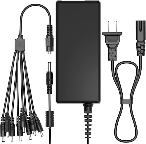 ABLEGRID Cargador compatible con Swann Lorex Q-See cámara de seguridad de 12 V 5 A 60 W enchufe de 2 clavijas CA a CC de 0098 x 0217in con cable