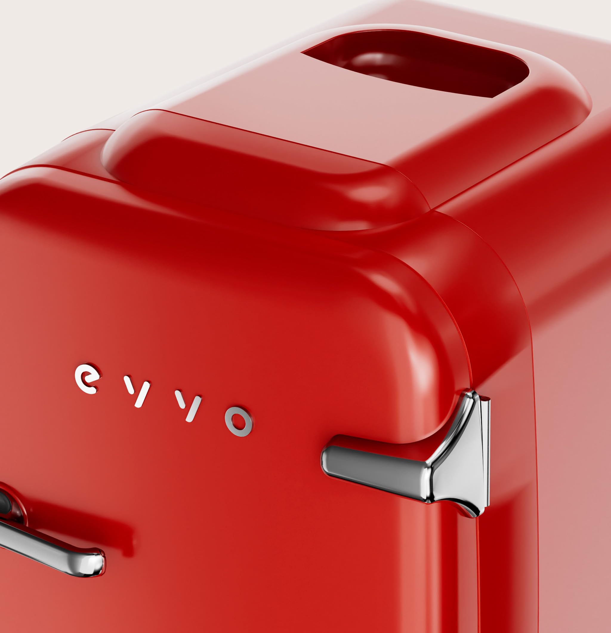 EVVO F4 Mini Frigorifero Retrò Rosso 4L - Mini Frigorifero per Creme, Trucco e Bellezza | Mini Frigorifero Portatile per Stanza, Ufficio e Auto | Funzione Fredda e Calore | Silenzioso | 12 V/220 V