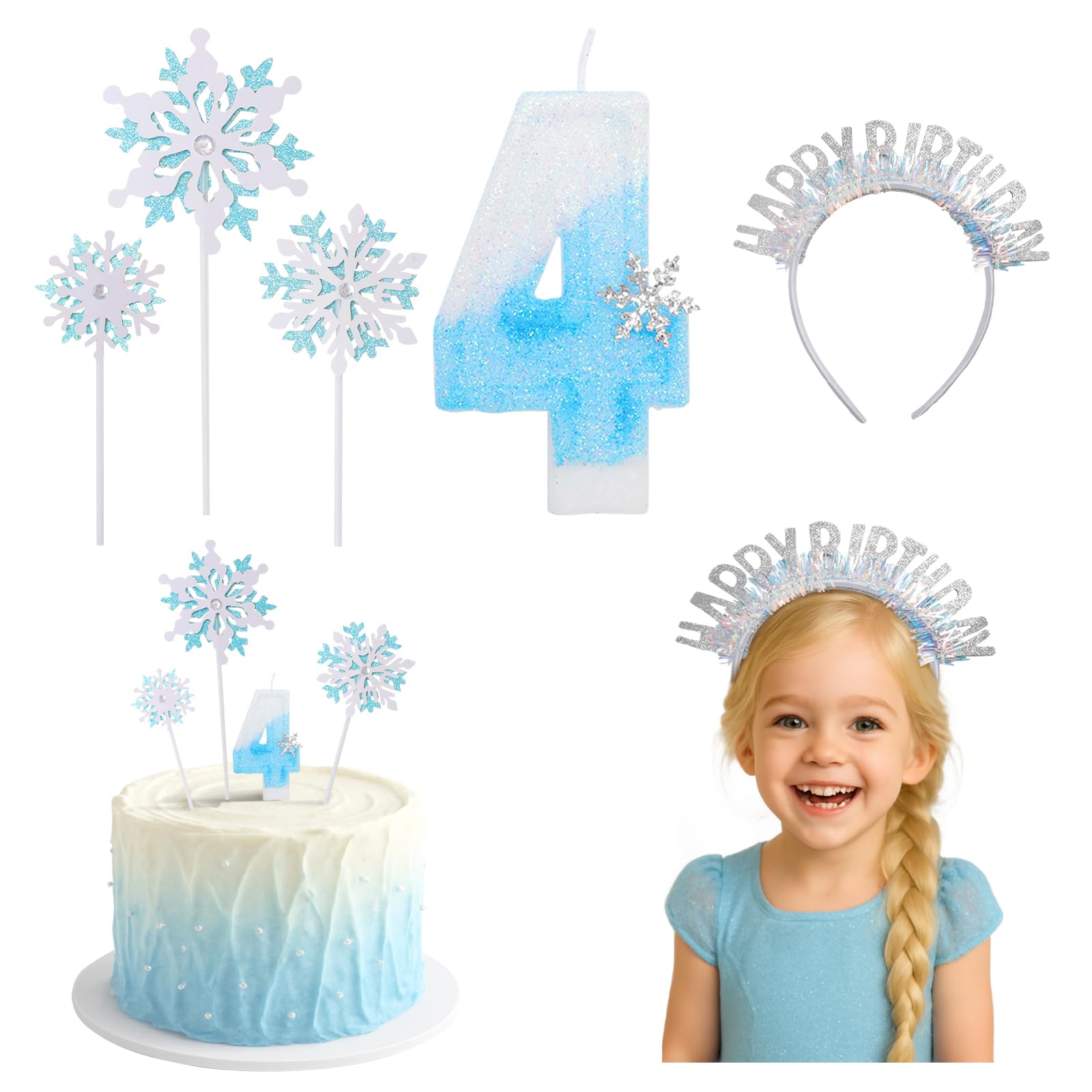 Frozen verjaardagskaarsen, glitter verjaardagskaars voor
