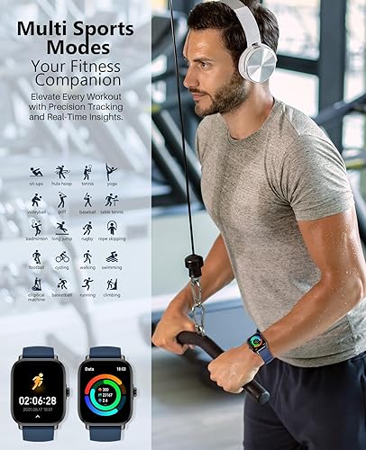 Miniatura 4 de Reloj inteligente para Android para hombres y mujeres, pantalla táctil de 1.91 pulgadas con monitor de sueño de oxígeno en sangre y frecuencia