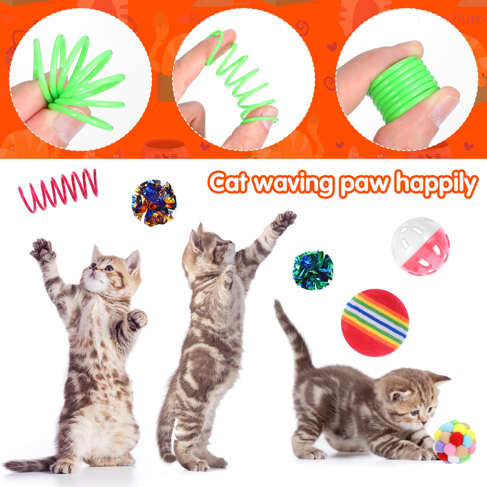 Lot de 150 jouets pour chat en vrac assortis - Jouet pour chat avec souris - Balles en sisal - Balles de tennis de table en peluche - Balles en peluche - Balles froissées