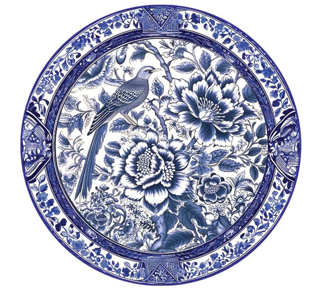 Real Art Wall Hanging Ceramic Plate 10"- 1 pcs Blue Design Gift Packing