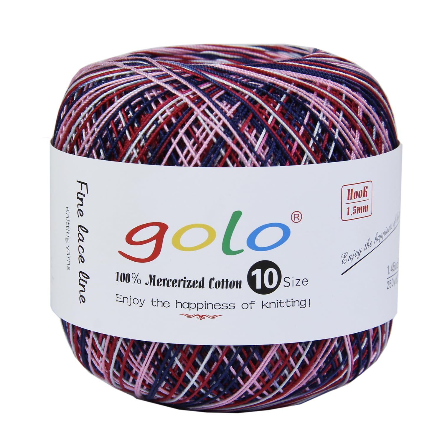 golo Crochet Thread Size10 Yarn for Hand Knitting Multicolour Yarn D323