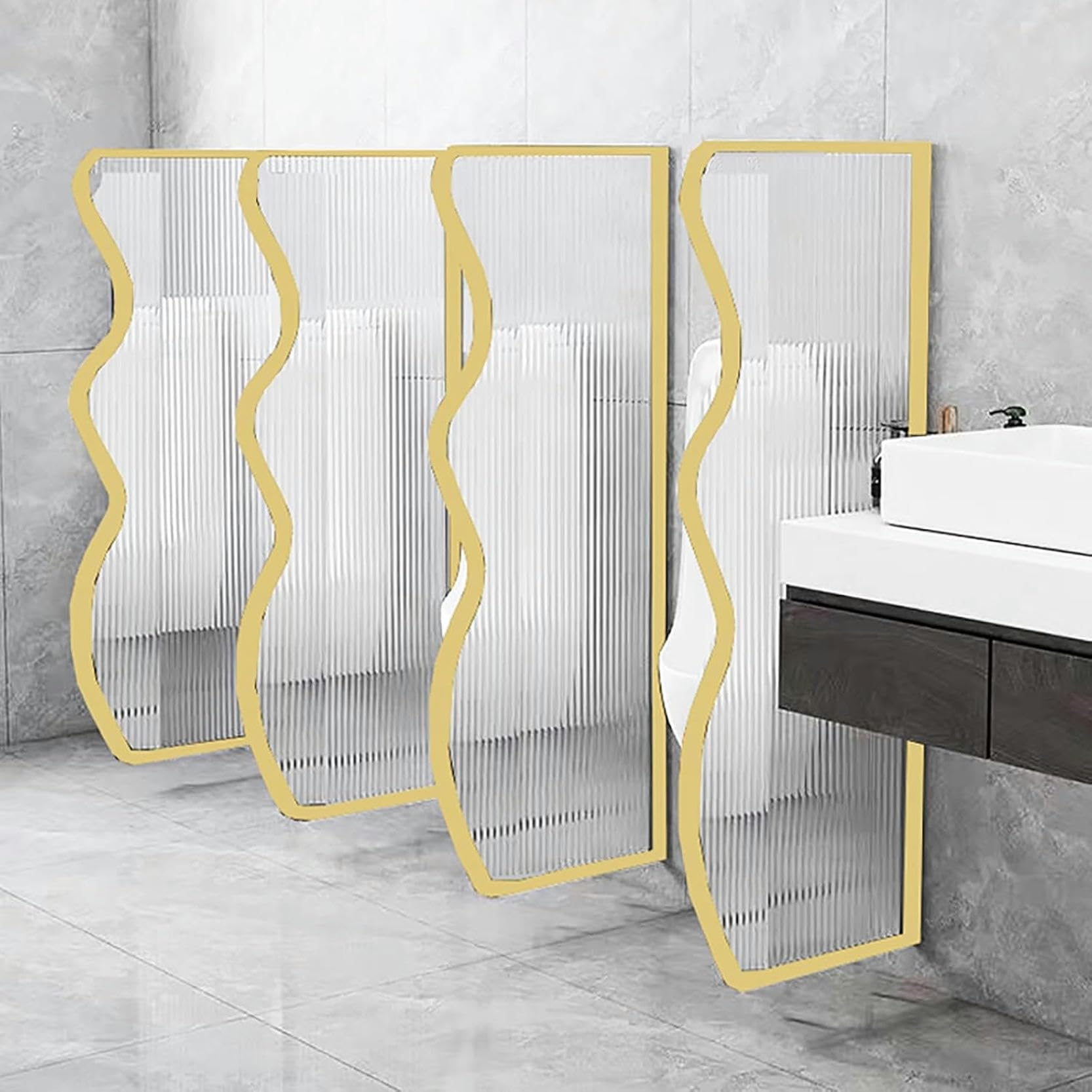 SXDMOUBK Public Toilet Urinal Divider Panel, Decorative Partition Separator Screen, For Schools, Kindergartens, Shopping Malls & Public Places, Black, 3 Pcs