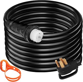 Mophorn 25Ft 50 Amp Generator Extension Cord STW 6/3 + 8/1 Generator Cord 125V 250V UL Listed Generator Power Cord N14-50P & SS2-50R & CS6364 Twist Lock Connectors