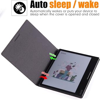 Case for 7 Onyx Boox Tablet Go Color 7/Boox Page e-Reader - Magnetic Cover with Auto Sleep/Wake + Lightweight Flexible Soft Back Clear Cover