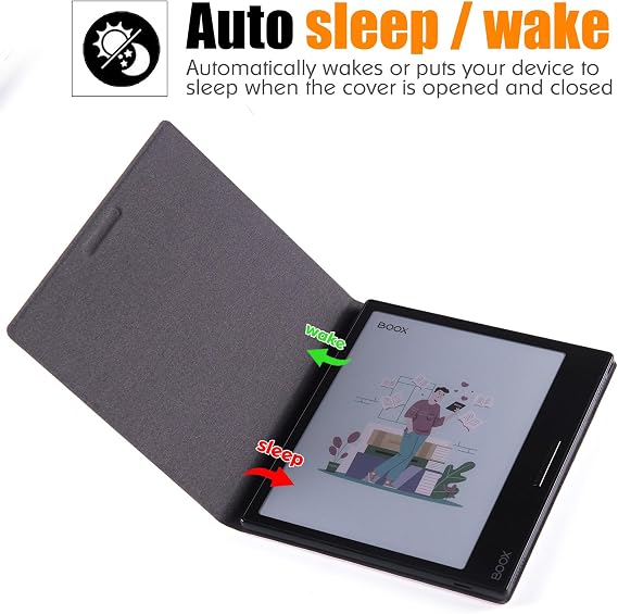 Case for 7 Onyx Boox Tablet Go Color 7/Boox Page e-Reader - Magnetic Cover with Auto Sleep/Wake + Lightweight Flexible Soft Back Clear Cover