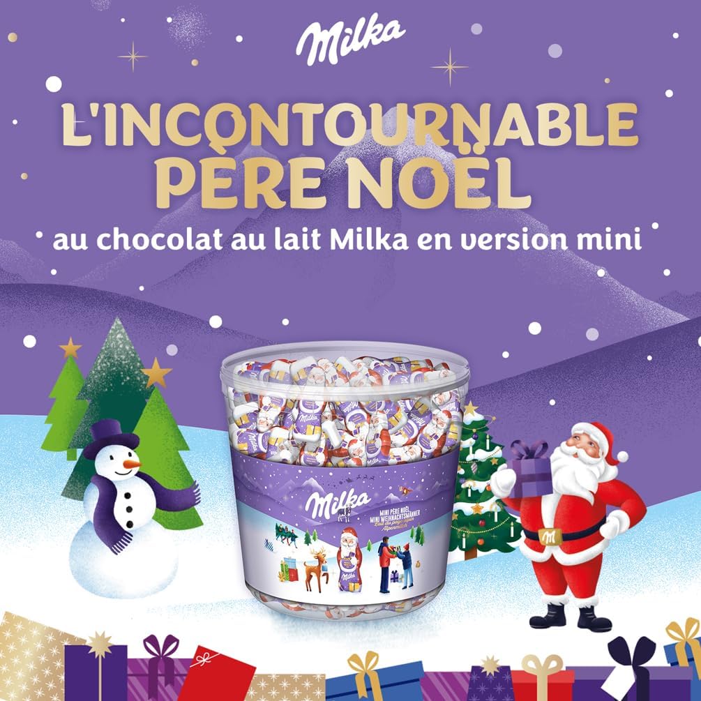 MILKA Mini Père Noël Chocolat au Lait | Idéal Cadeau Noël Enfant | Pot de 175g (1,54kg) - Image secondaire