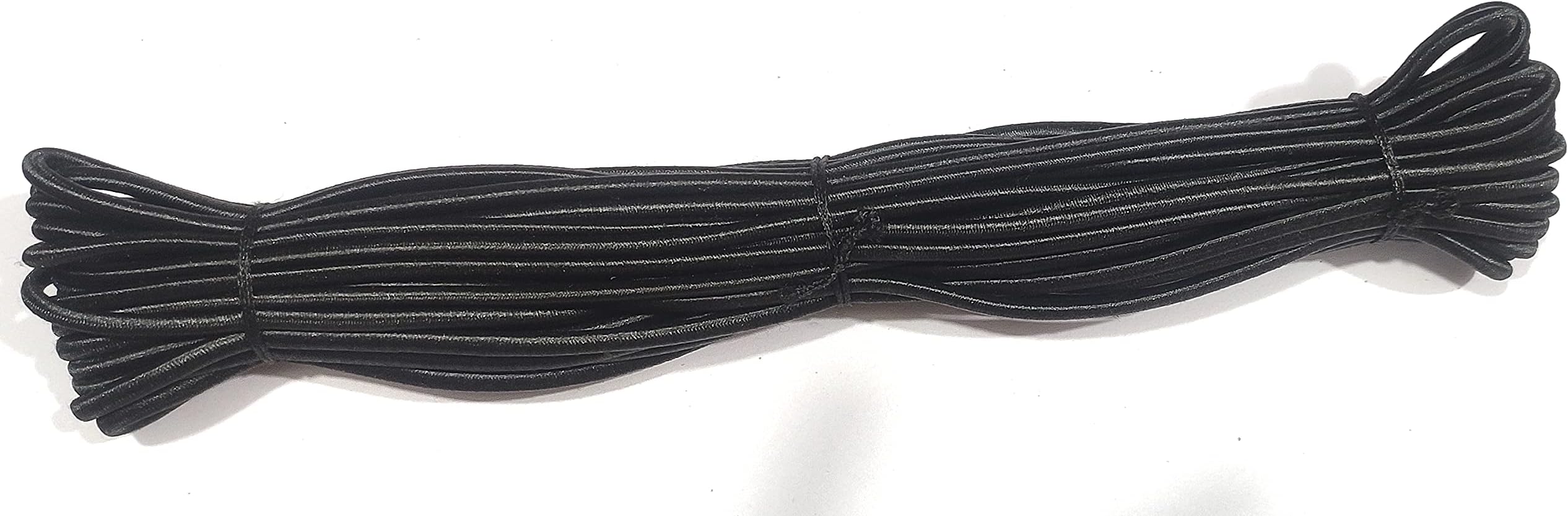 OMX Elastic Cord Strap 2mm, Round Stretchy Ear Loop Strap for Comfortable Ear Tie, Elastic Rope for Crafts DIY Sewing Mask Making (Black, 36 Meter, 2mm)