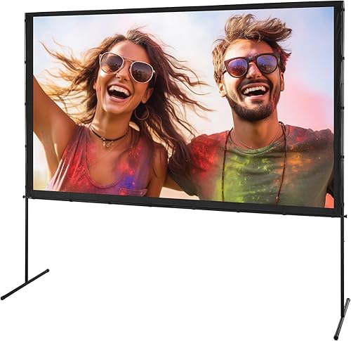 Miniatura 9 de VEVOR Pantalla de proyector con soporte, 100 pulgadas 169 4K 1080 HD pantalla de cine al aire libre con soporte, pantalla de proyección sin arrugas