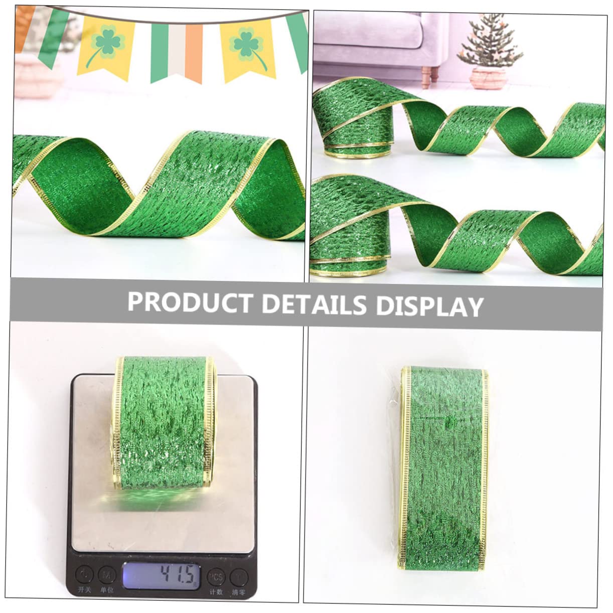 STOBOK 3rotoli Nastro Decorativo Per Di San Patrizio Raso Per Bouquet Confezioni e Creazioni Fai Da Te Per Decorazioni Festive e Feste Tema