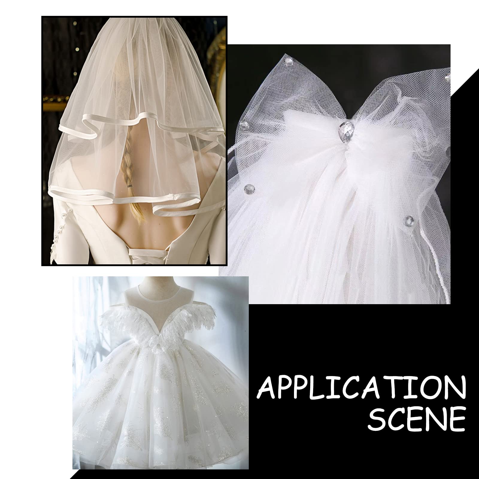 Treccia Di Crine Di Cavallo In Poliestere - Per Abiti Da Sposa E Ballo, 1/2 Pollice, 50 Yard - Foto 12