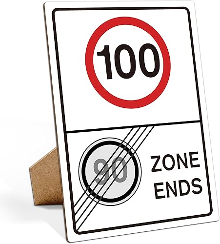 Carro de carreras decoraciones de cumpleaños número 100 para hombres, letreros de tráfico, decoración de habitación, decoración de fiesta temática